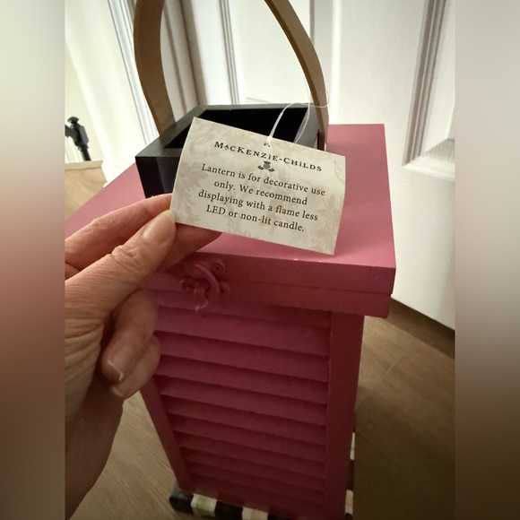 Mackenzie Childs Pink Shutter Lantern - Picture 4 of 10